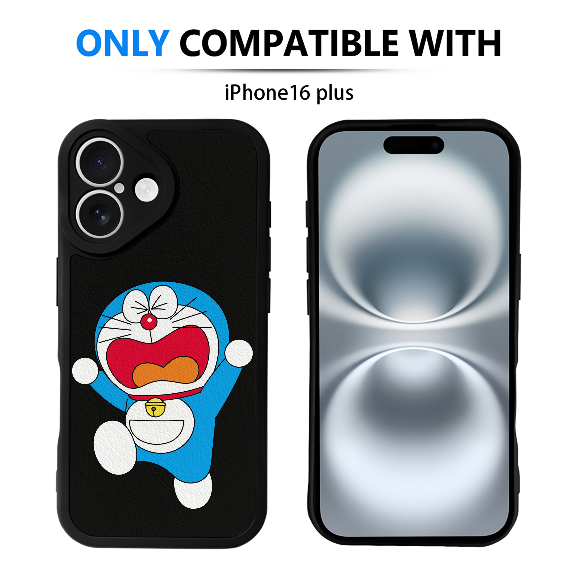 （画像用） ドラえもん Doraemon 【iPhone 16シリーズ対応】シリコンスマホケース（レザー調） 材質：シリコン